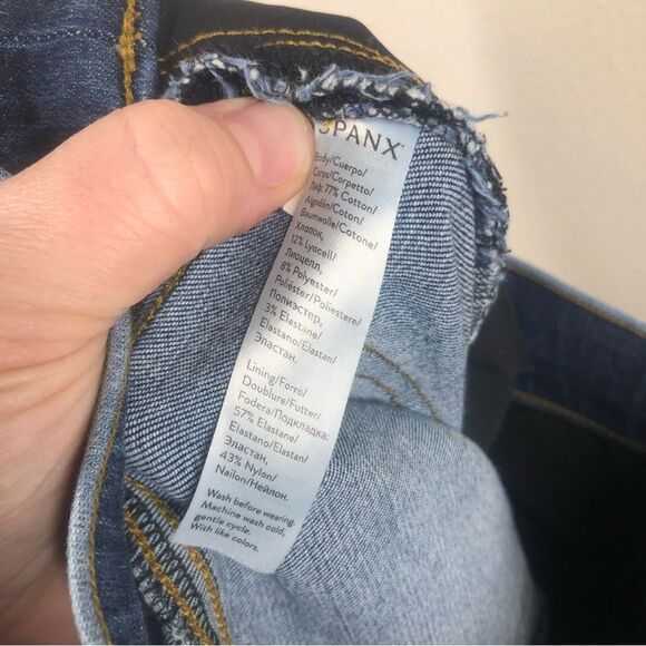 SPANX Distressed Ankle Skinny Leg Jeans Jeggings Raw Hem Small - Picture 7 of 8